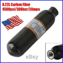 0.22L 4500psi Carbon Fiber Air Tank M18x1.5 Thread For Paintball PCP Portable US