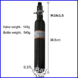 0.37L Carbon Fiber Cylinder 4500Psi M18x1.5 Paintball Tank With Valve For Airgun