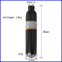 0.3L 4500psi 18CI Carbon Fiber HPA Scuba Paintball Tank Compressed Air System