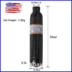 0.3L 4500psi Air Tank Carbon Fiber HPA Cylinder PCP For Paintball CE M18x1.5