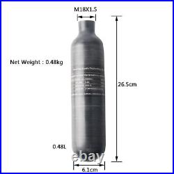 0.48L CE 4500Psi Scuba Tank Carbon Fiber PCP Air Bottle M18x1.5 Thread Tank