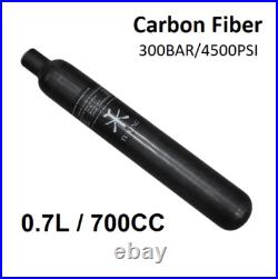 0.7L 700cc Carbon Fiber Cylinder HPA Air Bottle Scuba Diving Tank 4500PSI 300BAR