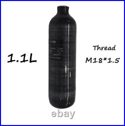 1.1L Carbon Fiber Cylinder Mini Scuba Bottle High Pressure Tank 4500Psi 300Bar