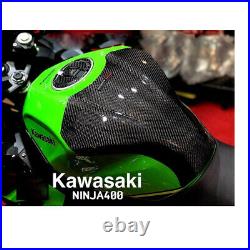 100% Real Carbon Fiber Gas Tank Cover Case Guard for Kawasaki Ninja-400 2018-19