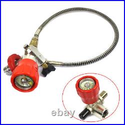 30MPA Carbon Fiber Valve Fill Station With Hose For PCP Air Tank M18x1.5 4500psi