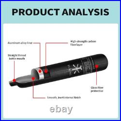 30Mpa 4500Psi Carbon Fiber HPA Tank, 0.7L 42Cu in 700cc Composite Cylinder Pai 30Mpa 4500Psi Carbon Fiber HPA Tank, 0.7L 42Cu in 700cc Composite Cylinder Pai