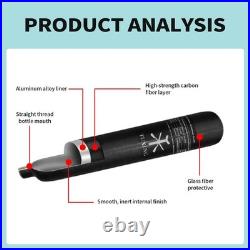 30Mpa 4500Psi Carbon Fiber HPA Tank, 0.7L 42Cu in 700cc Composite Cylinder Pai