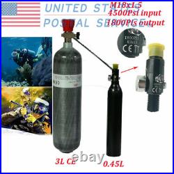 3L Carbon Fiber Air Tank with Hose+0.45L Air Tank with HPA 4500Psi Regulator PCP