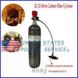 3L Carbon Fiber Air Tank with Hose and 2200psi Regulator Snorkel PCP Paintball