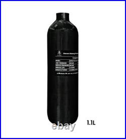 4500Psi Carbon Fiber Air Tank 1.1L 67Cu in 1100cc Pcp HPA Bottle, Gas Cylinder