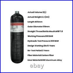 4500Psi Carbon Fiber Scuba Tank, 3L 183Cu In PCP Air Tank, Diving