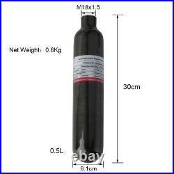 4500Psi Carbon Fiber Tank 0.5L Gas Cylinder 300Bar M18x1.5 For Scuba Diving