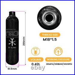 4500Psi Pcp Air Tank 0.42L 25Cu in 420cc Carbon Fiber HPA Tank, Gas Cylinder, P 4500Psi Pcp Air Tank 0.42L 25Cu in 420cc Carbon Fiber HPA Tank, Gas Cylinder, P