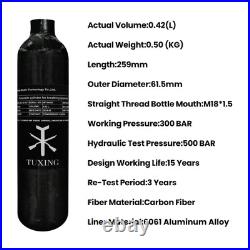 4500Psi Pcp Air Tank 0.42L 25Cu in 420cc Carbon Fiber HPA Tank, Gas Cylinder, P 4500Psi Pcp Air Tank 0.42L 25Cu in 420cc Carbon Fiber HPA Tank, Gas Cylinder, P