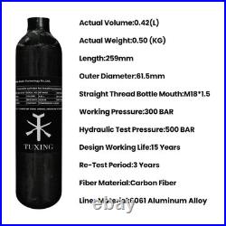 4500Psi Pcp Air Tank 0.42L 25Cu in 420cc Carbon Fiber HPA Tank, Gas Cylinder, P