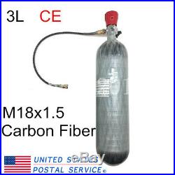 4500psi 3L CE Carbon Fiber Air Cylinder Tank M18x1.5 Fill Station PCP Paintball