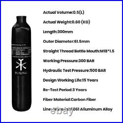 4500psi Carbon Fiber Cylinder PCP Air Tank 0.5L CE Approved Composite Cylinde