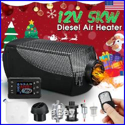5KW 12V Carbon Fiber Diesel Air Heater LCD Thermostat Tank Kit Car Truck Boat US