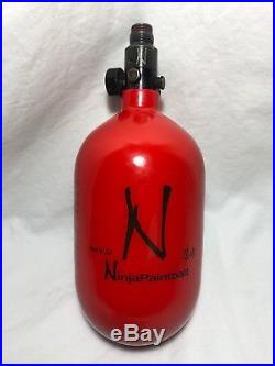 68/4500 Ninja Carbon Fiber Paintball Compressed Air Tank with Ninja Regulator Red