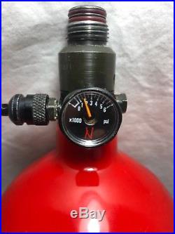 68/4500 Ninja Carbon Fiber Paintball Compressed Air Tank with Ninja Regulator Red