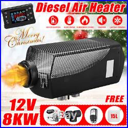 8KW 12V Diesel Air Heater 8000W LCD Thermostat+15L Tank T-Pipe Fr Car Truck Boat