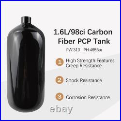 98ci Carbon Fiber pcp air Tank, Black Coating Carbon Fiber Paintball Tank, hpa