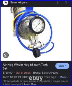 AirHog Carbon Fiber Whole Hog 88 Cu Ft Tank W Regulator Getta Grip Tank Handle AirHog Carbon Fiber Whole Hog 88 Cu Ft Tank W Regulator Getta Grip Tank Handle