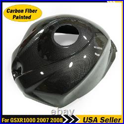 Black Carbon Fiber Fuel Gas Tank Cover Fairing Fit Suzuki GSXR1000 2007 2008