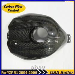 Black Carbon Fiber Fuel Gas Tank Cover Fairing Fit Yamaha YZF R1 2004 2005 2006