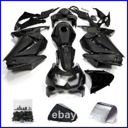 Black Carbon Fiber Plastic Fairing Kit+Tank For Kawasaki Ninja 250R 2008-2012