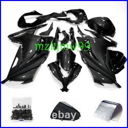Black Carbon Fiber + Tank Cover Fairing Kit Set For Kawasaki Ninja 300 2013-2017