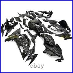 Black Forged Carbon Fiber Fairing Kit +Tank for Kawasaki Ninja 650 2020-2026 ABS