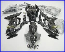 Black Forged Carbon Fiber Fairing Kit +Tank for Kawasaki Ninja 650 2020-2026 ABS