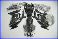 Black Forged Carbon Fiber Fairing Kit +Tank for Kawasaki Ninja 650 2020-2026 ABS