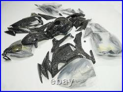 Black Forged Carbon Fiber Fairing Kit +Tank for Kawasaki Ninja 650 2020-2026 ABS