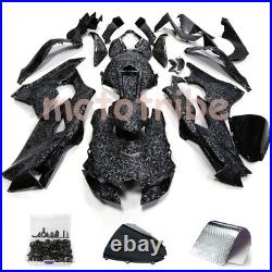 Black Forged Carbon Fiber Fairings+Tank+Bolt For Kawasaki Ninja ZX-10R 2021-2025