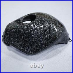 Black Forged Carbon Fiber Gas Fuel Tank Cover For Kawasaki Ninja 250R 2008-2012