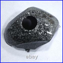 Black Forged Carbon Fiber Gas Fuel Tank Cover For Kawasaki Ninja 400 2018-2023