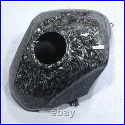 Black Forged Carbon Fiber Gas Fuel Tank Cover For Kawasaki Ninja 400 2018-2023