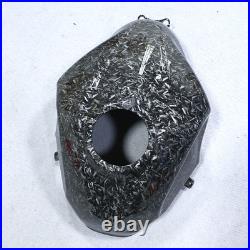 Black Forged Carbon Fiber Gas Fuel Tank Cover For Kawasaki Ninja 400 2018-2023