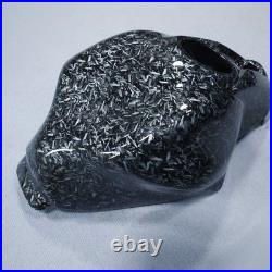 Black Forged Carbon Fiber Gas Fuel Tank Cover For Kawasaki Ninja 650 2017-2026