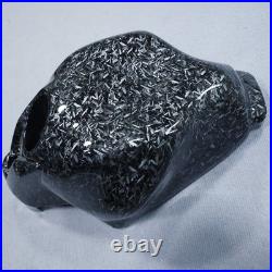 Black Forged Carbon Fiber Gas Fuel Tank Cover For Kawasaki Ninja 650 2017-2026