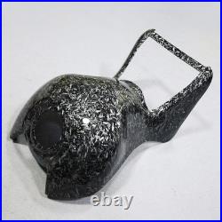 Black Forged Carbon Fiber Gas Fuel Tank Cover For Kawasaki Ninja ZX14 R 2006-11