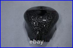 Black Forged Carbon Fiber Gas Fuel Tank Cover For Kawasaki Ninja ZX6R 2005 2006