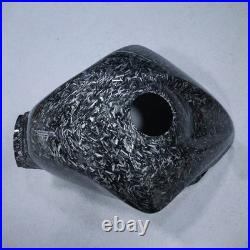 Black Forged Carbon Fiber Gas Fuel Tank Cover For Suzuki Hayabusa GSX1300R 21-25