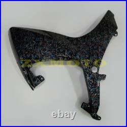 Blue Black Forged Carbon Fiber Fairing Kit+Tank Fit Suzuki GSXR600/750 2006 2007