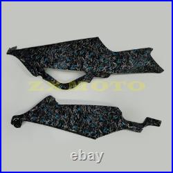 Blue Black Forged Carbon Fiber Fairing Kit+Tank Fit Suzuki GSXR600/750 2006 2007