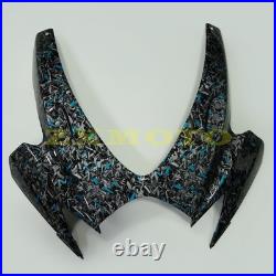 Blue Black Forged Carbon Fiber Fairing Kit+Tank Fit Suzuki GSXR600/750 2006 2007