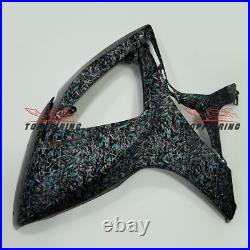 Blue Black Forged Carbon Fiber Fairing Kit+Tank for 2006 2007 Suzuki GSXR600/750