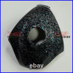Blue Black Forged Carbon Fiber Fairing Kit+Tank for 2006 2007 Suzuki GSXR600/750